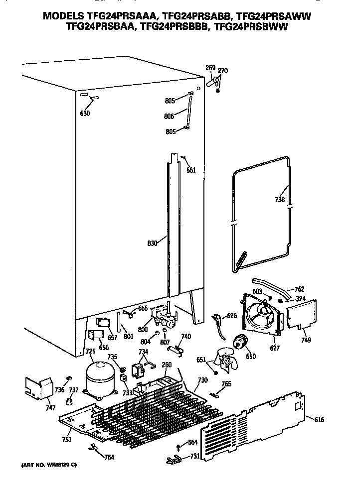 GE TFG24PRSBWW unit diagram