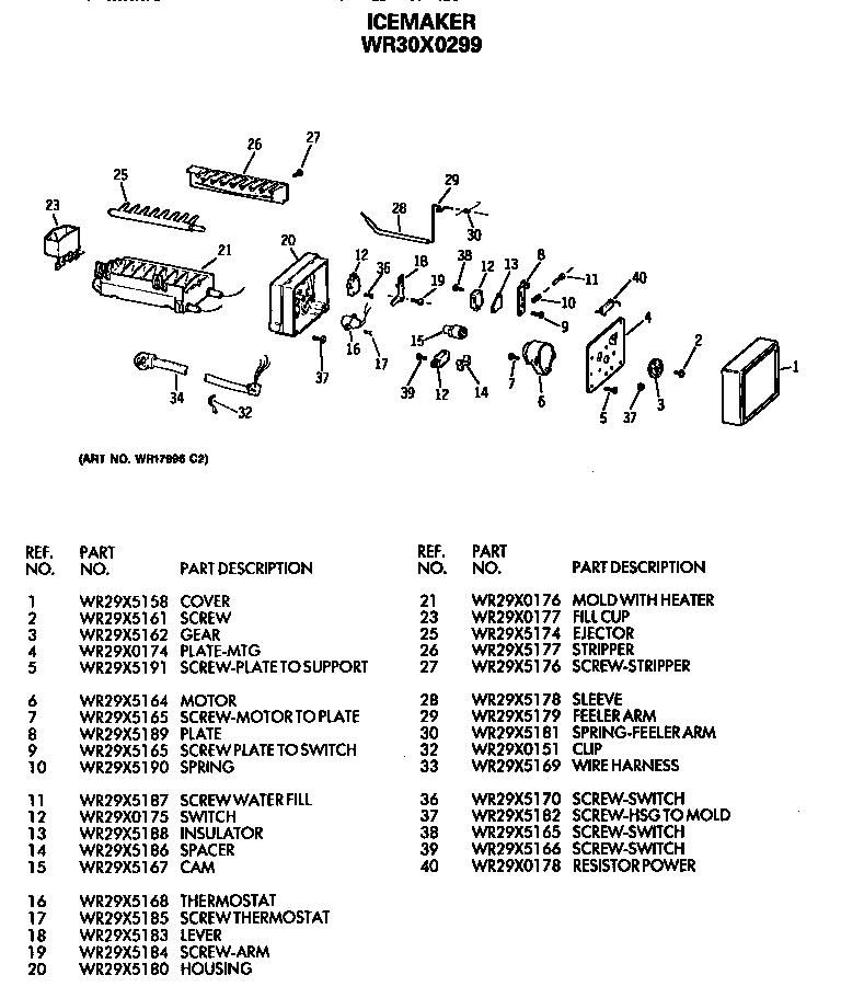 GE TFG24PRSBWW icemaker diagram