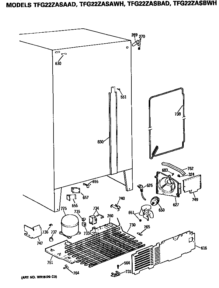 GE TFG22ZASBAD unit diagram