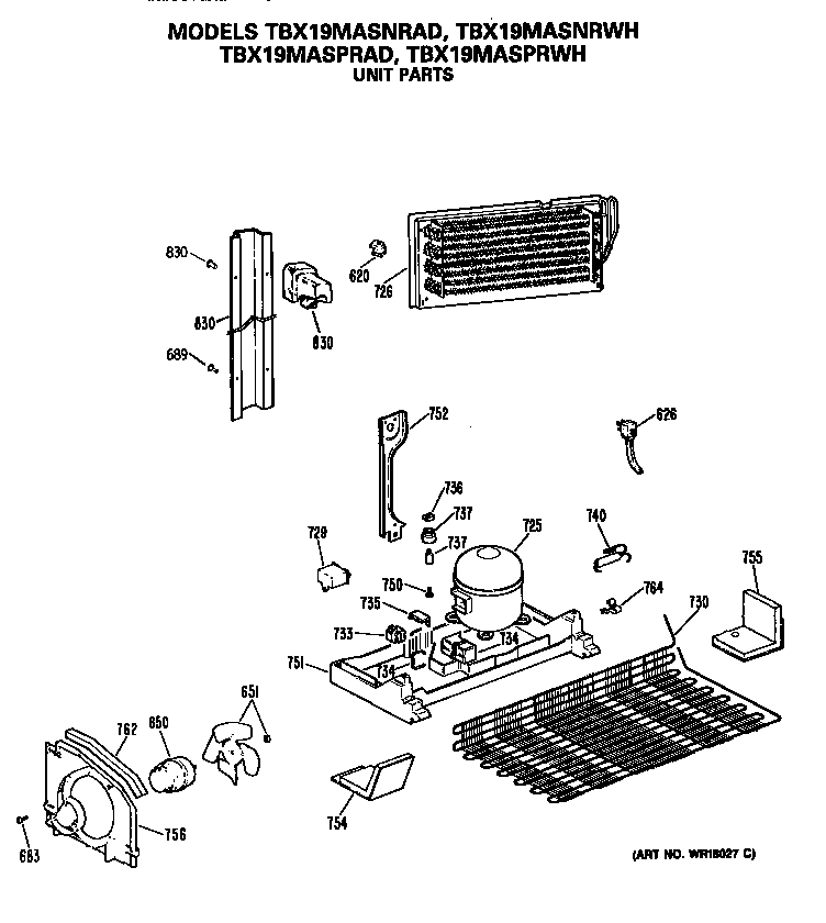 GE TBX19MASPRAD unit diagram
