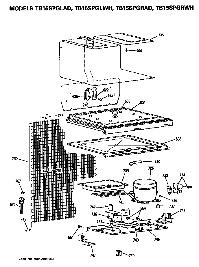 GE TB15SPGRWH unit diagram