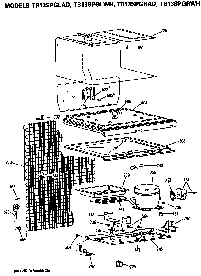 GE TB13SPGLAD unit diagram