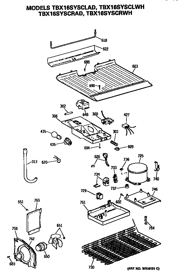 GE TBX16SYSCLAD unit diagram