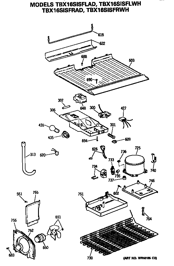 GE TBX16SISFRAD unit diagram