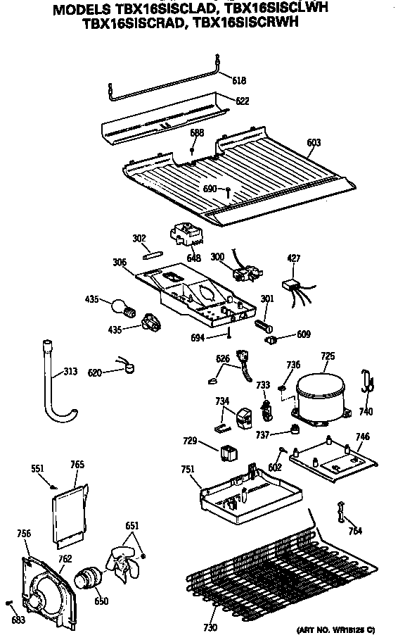 GE TBX16SISCRWH unit diagram