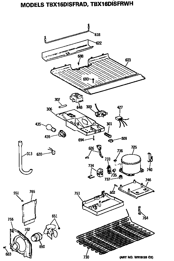 GE TBX16DISFRAD unit diagram