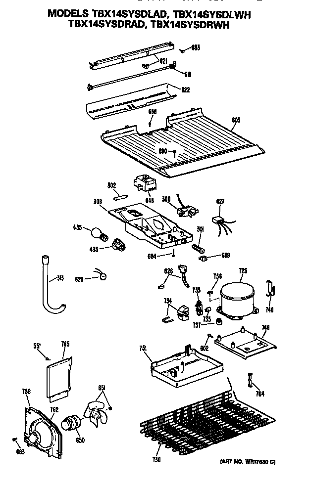 GE TBX14SYSDRAD unit diagram