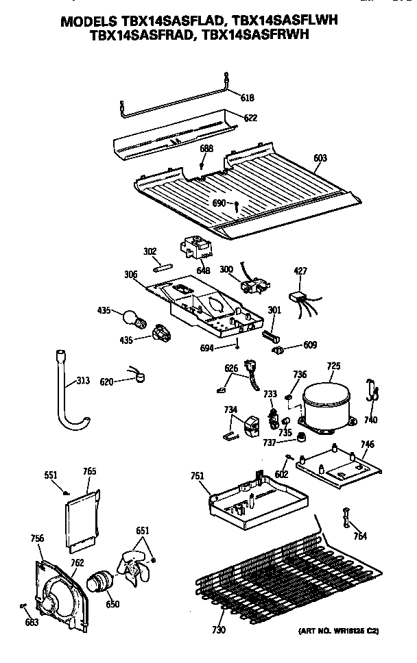 GE TBX14SASFLWH unit diagram