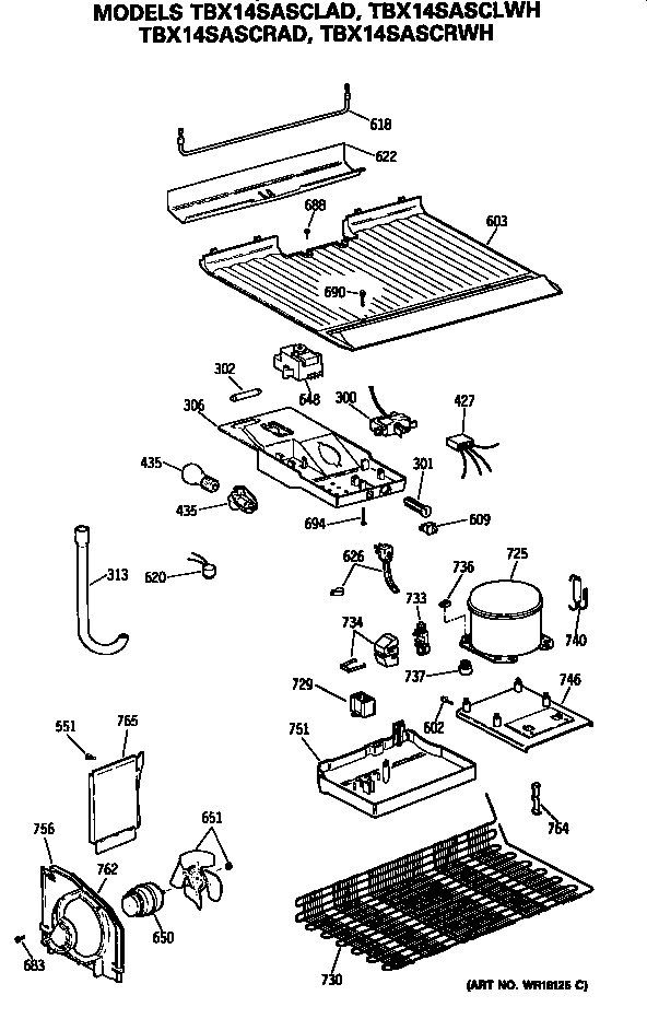 GE TBX14SASCLWH unit diagram