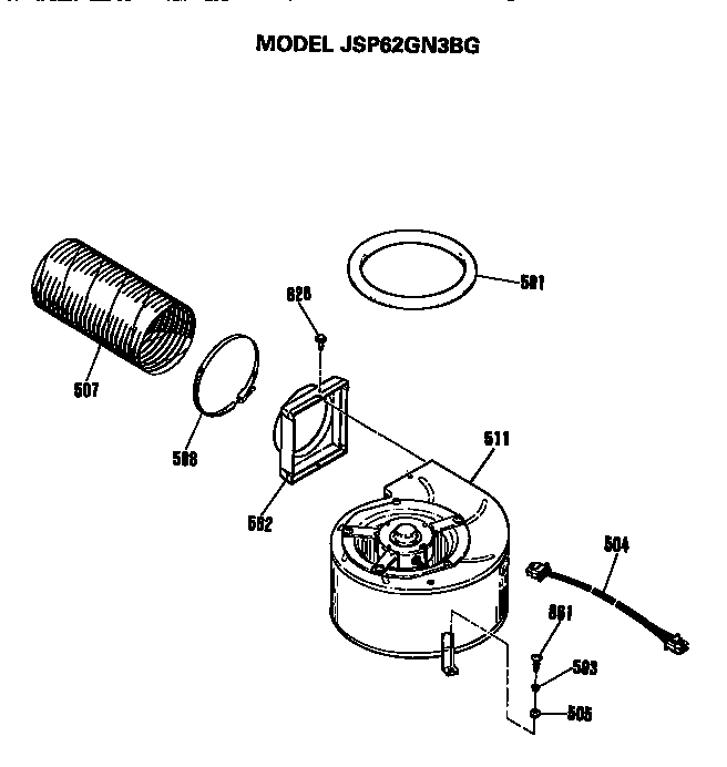 GE JSP62GN3BG blower diagram
