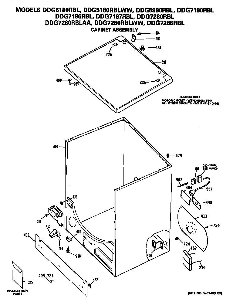 GE DDG5180RBL cabinet diagram