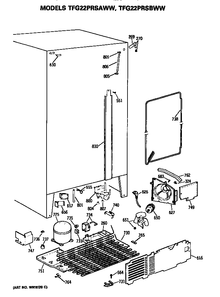 GE TFG22PRSAWW unit diagram