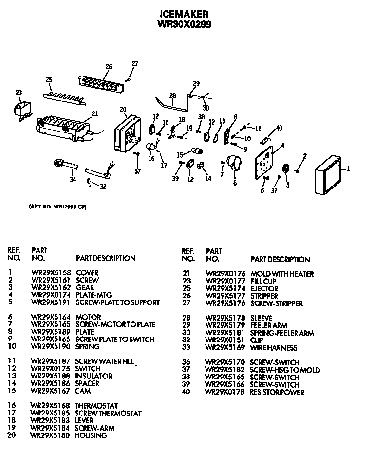 GE TFG20JRSAWW icemaker diagram