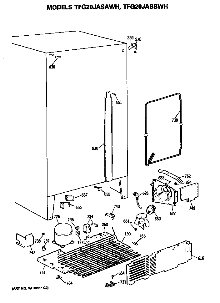GE TFG20JASAWH unit diagram