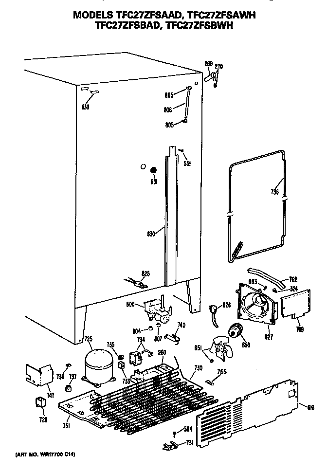 GE TFC27ZFSBAD unit diagram