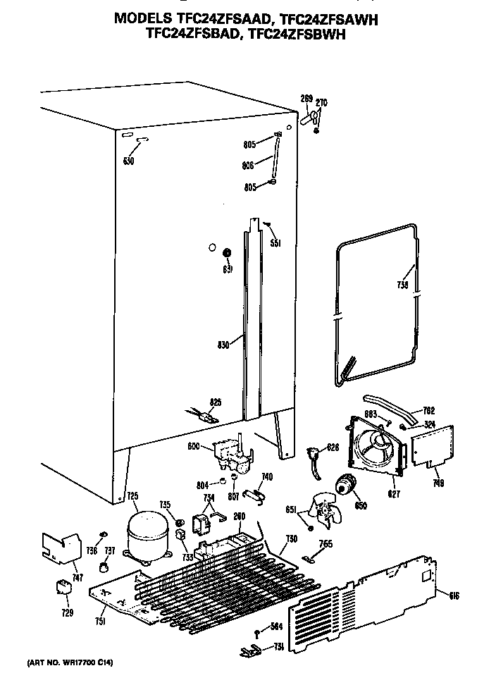 GE TFC24ZFSAAD unit diagram
