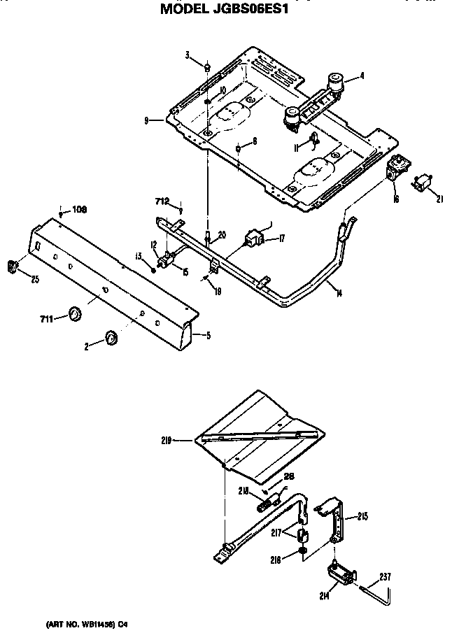 GE JGBS06ES1 burner box diagram