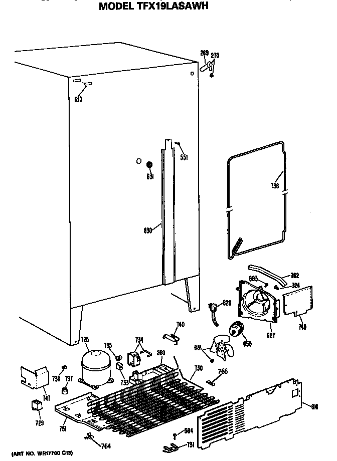 GE TFX19LASAWH unit diagram