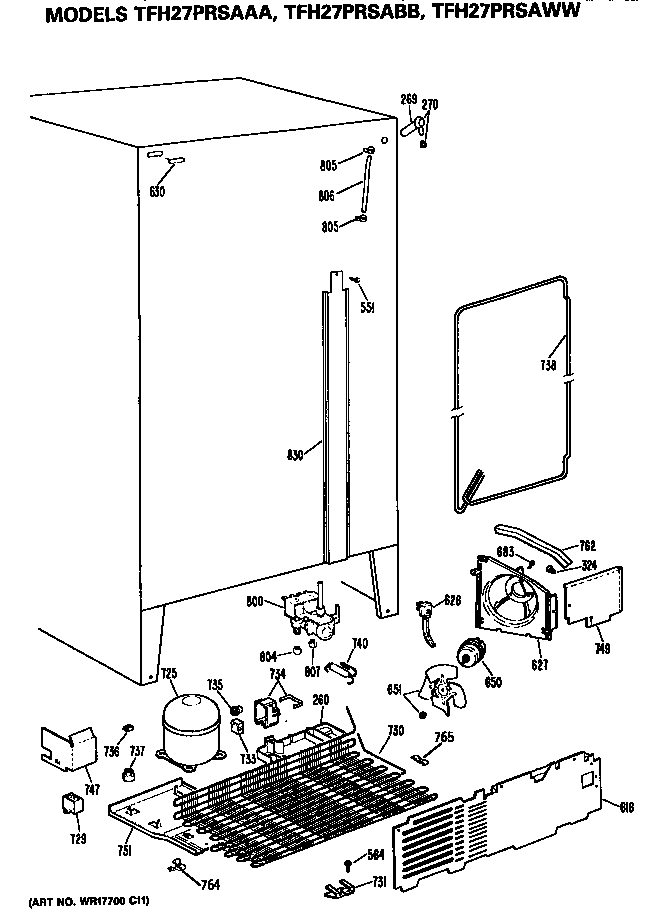 GE TFH27PRSAWW compressor diagram