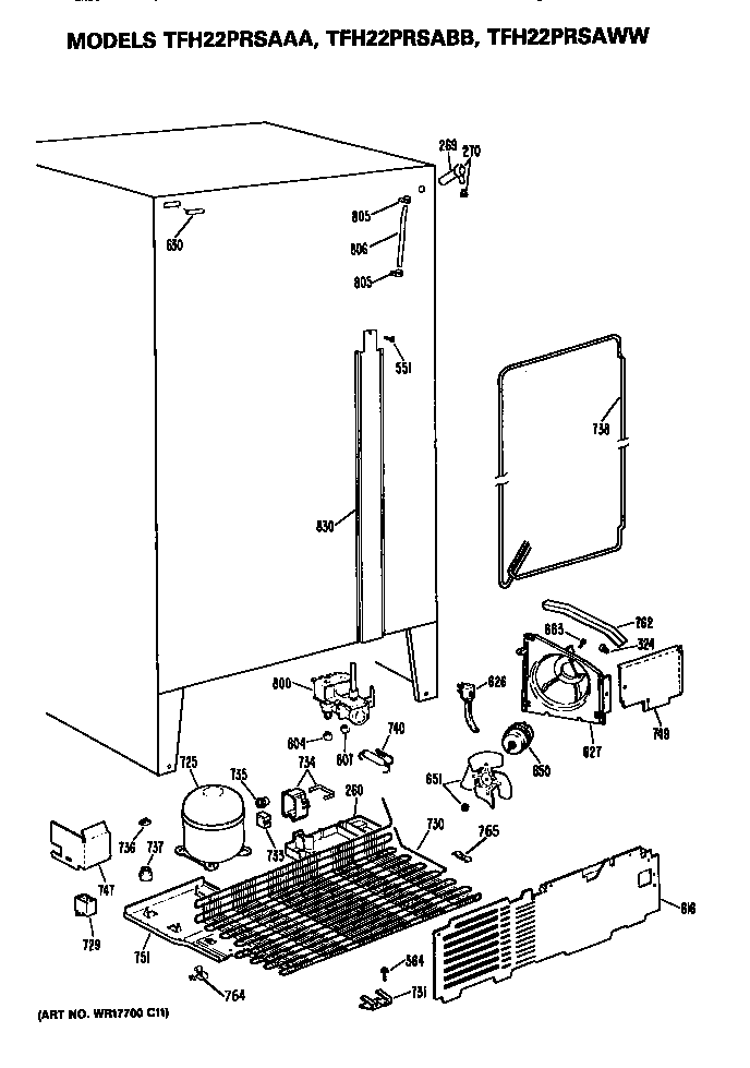 GE TFH22PRSABB compressor diagram