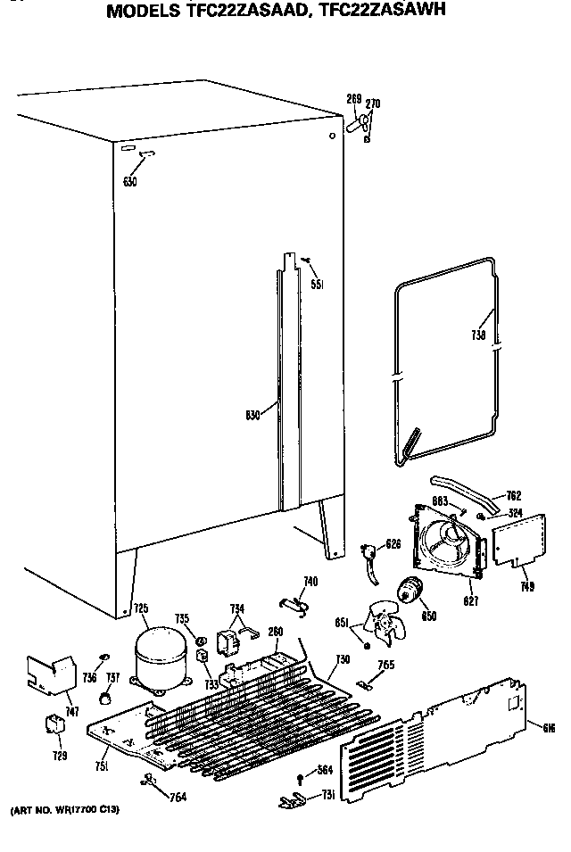 GE TFC22ZASAAD unit diagram