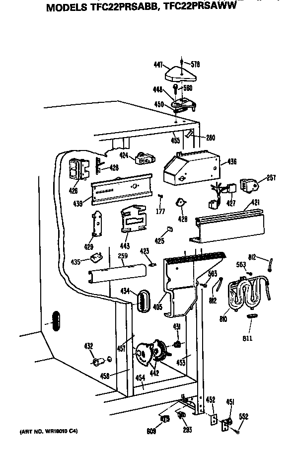 GE TFC22PRSABB fresh food section diagram