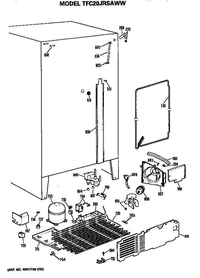 GE TFC20JRSAWW unit diagram