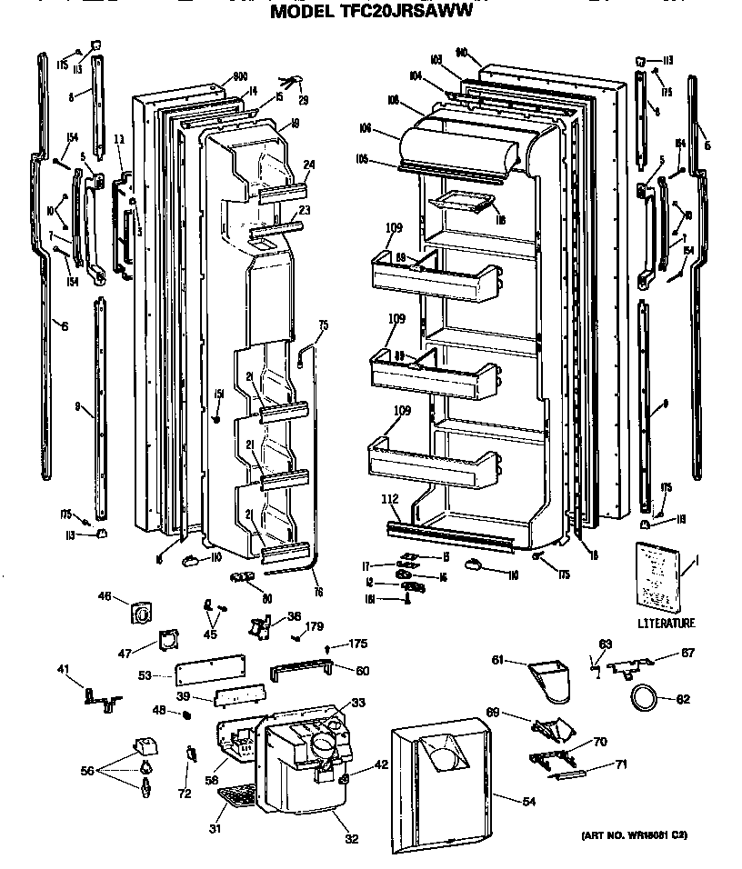GE TFC20JRSAWW doors diagram