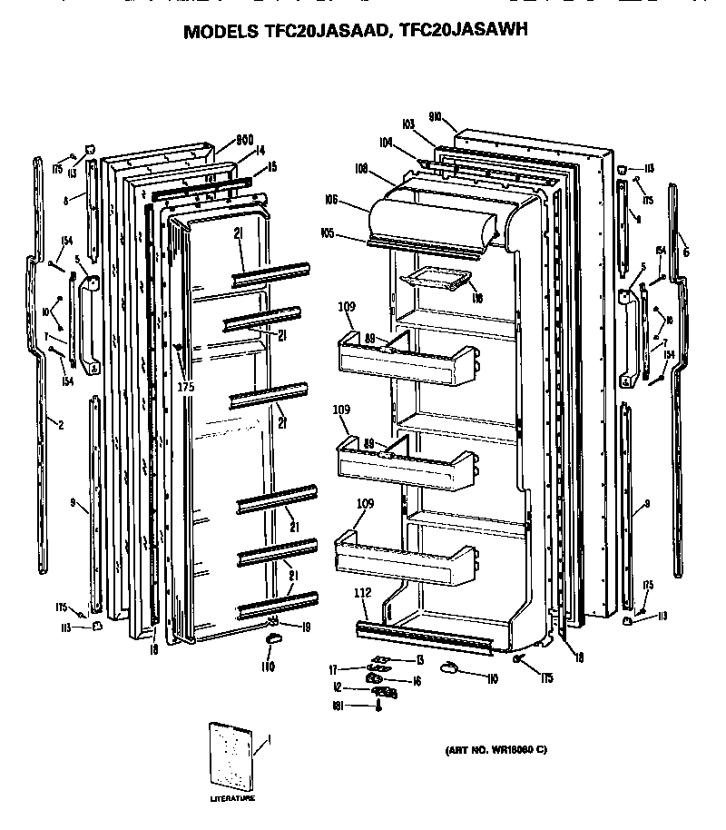 GE TFC20JASAAD doors diagram