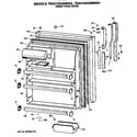 GE TBX21GASNRWH fresh food door diagram