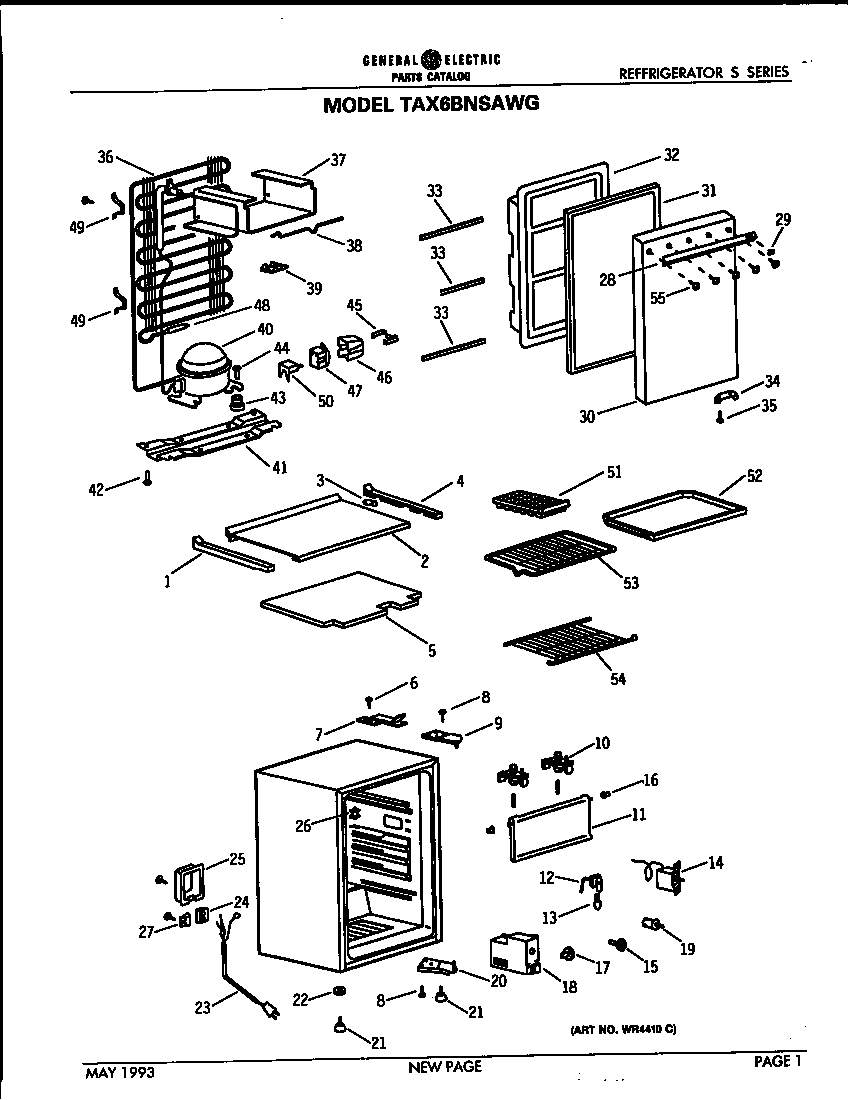GE TAX6BNSAWG refrigerator diagram