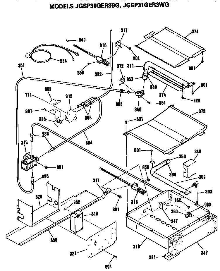 GE JGSP31GER3WG gas control system diagram