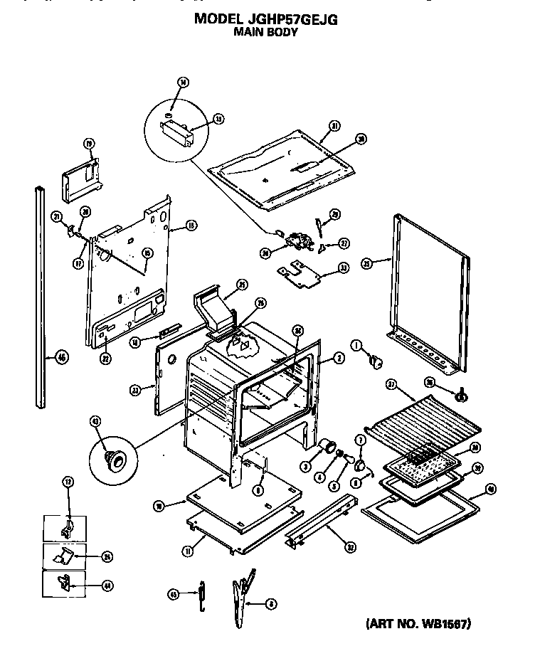 GE JGHP57GEJG main body diagram