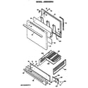 GE JGBS02EN4 oven door and broiler diagram
