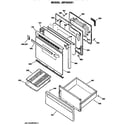 GE JBP20GS1 door/utility drawer diagram