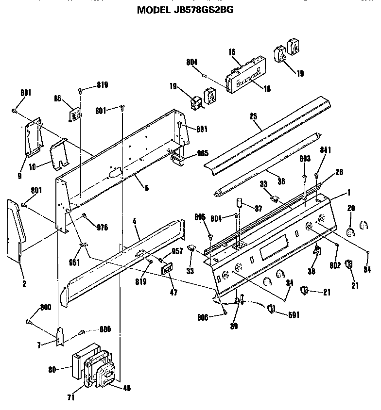 GE JB578GS2BG controls diagram