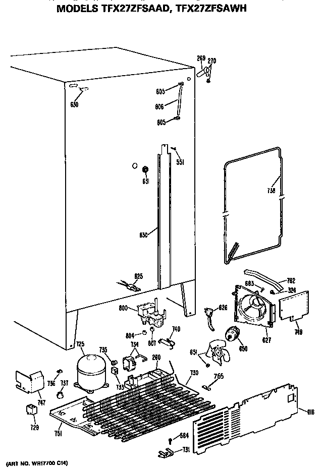 GE TFX27ZFSAAD unit diagram
