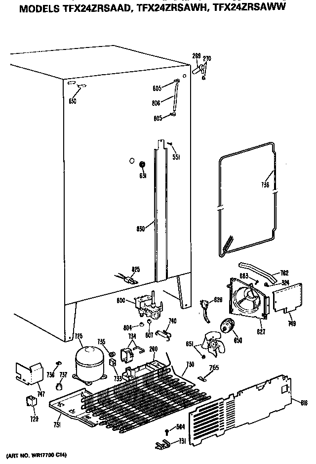 GE TFX24ZRSAWH unit diagram