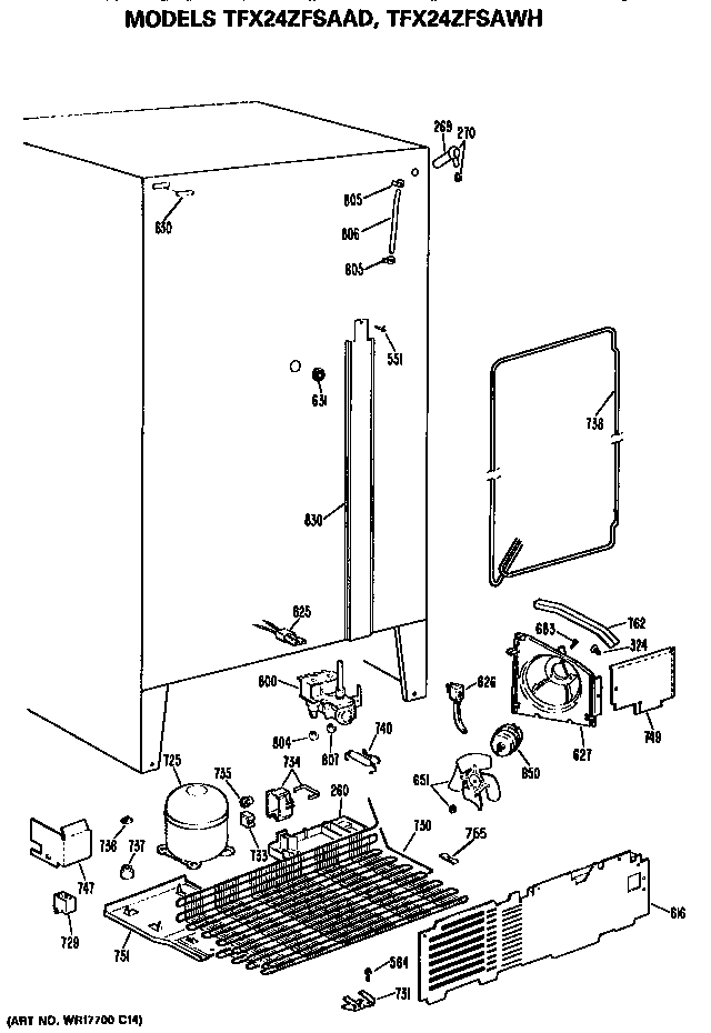 GE TFX24ZFSAAD unit diagram
