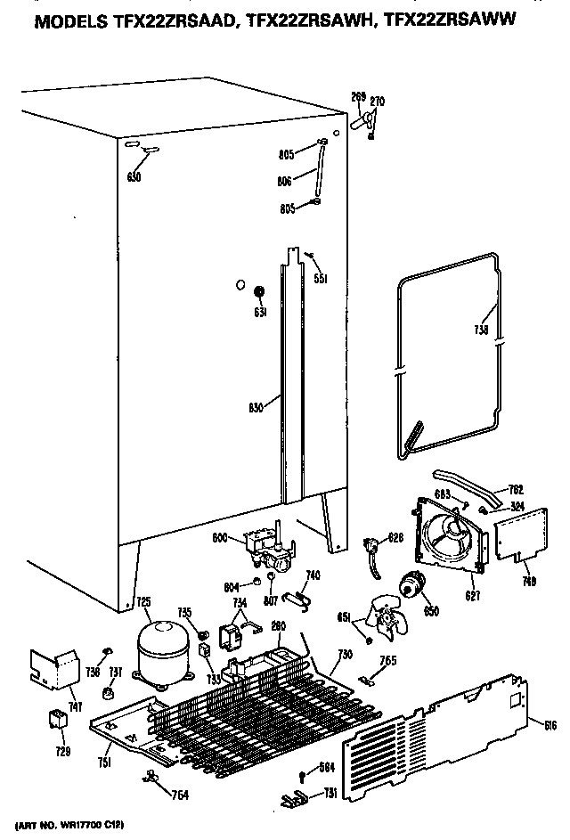 GE TFX22ZRSAAD unit diagram