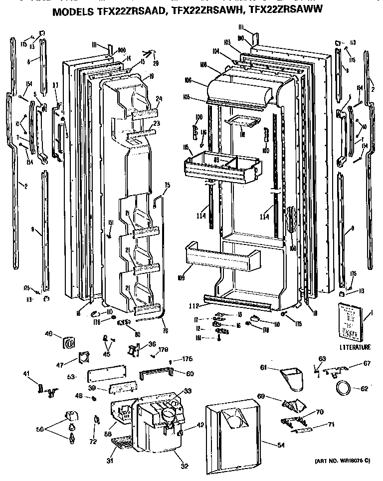 GE TFX22ZRSAAD doors diagram
