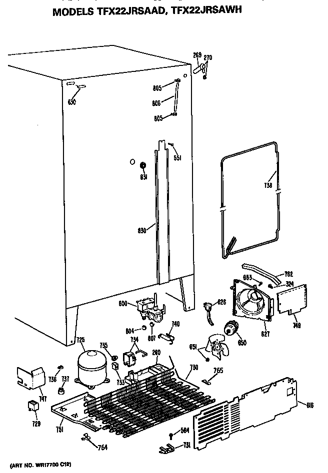 GE TFX22JRSAWH unit diagram