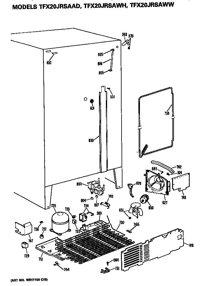 GE TFX20JRSAAD compressor diagram