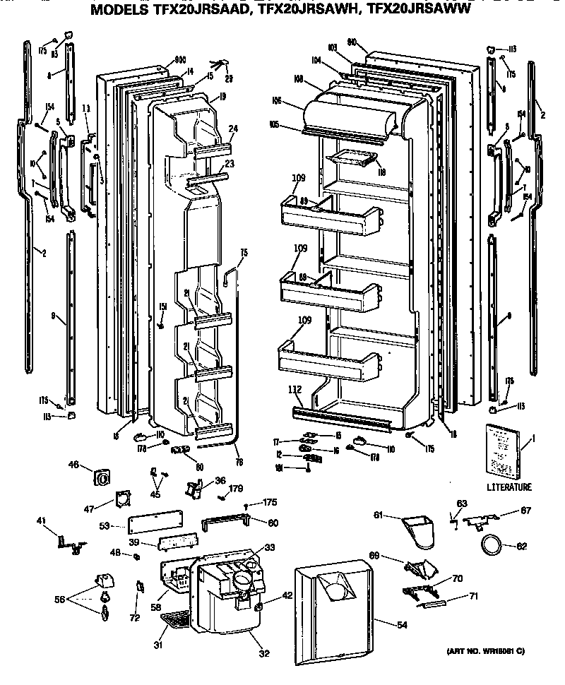 GE TFX20JRSAAD doors diagram