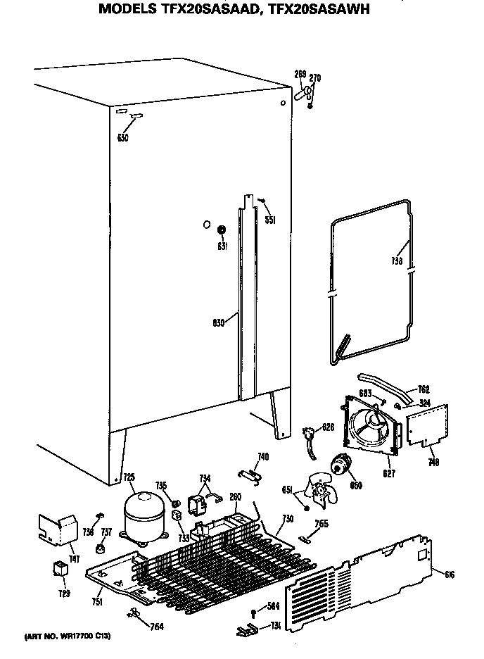 GE TFX20SASAAD unit diagram
