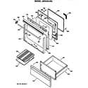 GE JBP24G*R3 door/utility drawer diagram