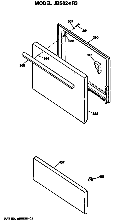 GE JBS02*R3 door diagram