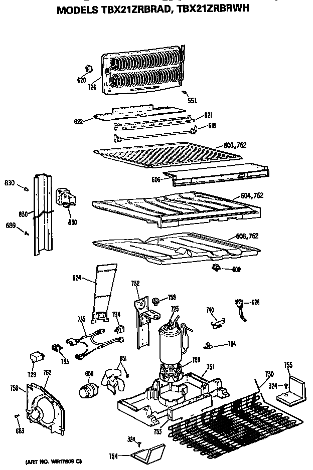 GE TBX21ZRBRWH unit diagram