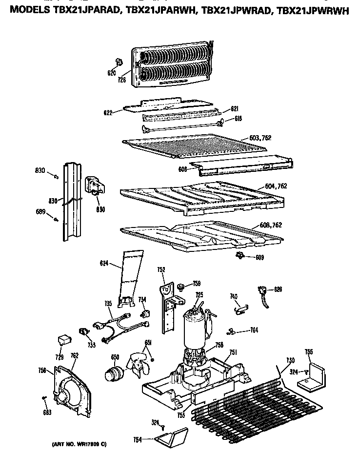 GE TBX21JPARAD unit diagram