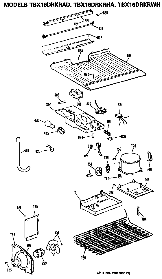 GE TBX16DRKRAD unit diagram